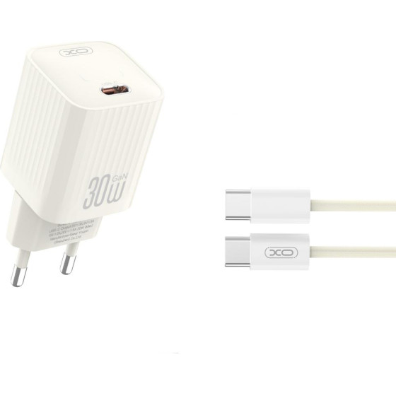 XO 220V 30W, USB-C, Cable C-C, Beige - L148