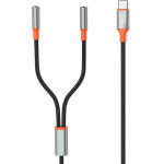 XO Audio Adapter Type-C - 2xAUX/f/ 3.5 mm, 1.2 m, NB-R269B /black/