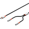 XO Audio Adapter Type-C - 2xAUX/f/ 3.5 mm, 1.2 m, NB-R269B /black/