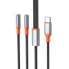 XO Audio Adapter Type-C - 2xAUX/f/ 3.5 mm, 1.2 m, NB-R269B /black/