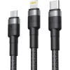 XO Cable 3 In 1 USB-A To Lightning+Type-C+Micro USB, , 1.2 m, 40W, 4A, NB-Q191 /black/