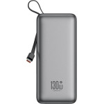 XO Power Bank 20000 Mah 130W + Digital Display + built-In Cable - C, PR268 /gray/