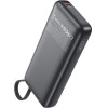 XO Power Bank 20000 Mah 130W + Digital Display + built-In Cable - C, PR268 /gray/