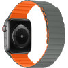 XO Strap For Apple Watch 38/40/41mm, Silicon Magnetic /grey-orange/