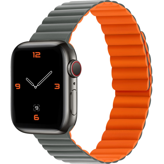XO Strap For Apple Watch 38/40/41mm, Silicon Magnetic /grey-orange/