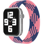 Strap For Apple Watch 42/44/45/49mm, Braided Solo Loop, M /Blue - pink/ OEM