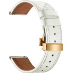 Strap For Apple Watch 42/44/45/49mm, Leather Classic Buckle Strap /Ivory + Gold Buckle/ OEM