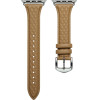 Strap For Apple Watch 42/44/45/49mm, Leather Rhombic Pattern Strap /Caramel/ OEM