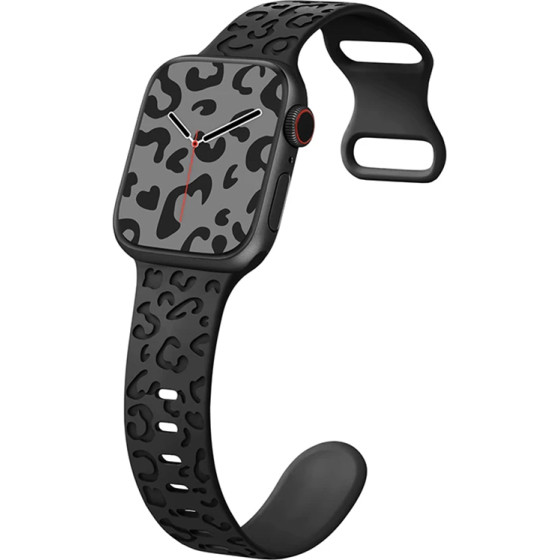 Strap For Apple Watch 42/44/45/49mm, Leopard Pattern Strap /Black/ OEM