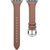 Strap For Apple Watch 42/44/45/49mm, Leather Rhombic Pattern Strap /Rose wood/ OEM