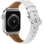 Strap For Apple Watch 42/44/45/49mm, Leather Rhombic Pattern Strap /Pearl white/ OEM