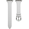 Strap For Apple Watch 42/44/45/49mm, Leather Rhombic Pattern Strap /Pearl white/ OEM