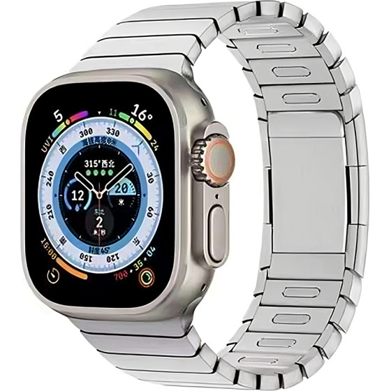 Strap For Apple Watch 42/44/45/49mm, Link Metal Bracelet /Silver/ OEM