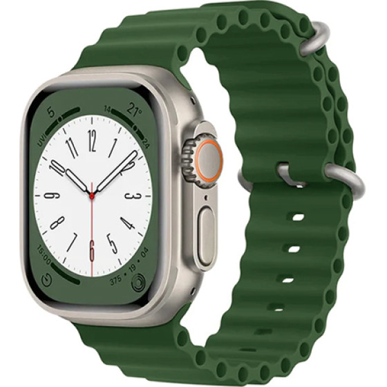 Strap For Apple Watch 42/44/45/49mm, Ocean Band /Gunmetal green/ OEM