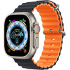Strap For Apple Watch 42/44/45/49mm, Ocean Band, two-faced? /Grey + Orange/ OEM