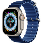 Strap For Apple Watch 42/44/45/49mm, Ocean Band, two-faced? /Deep Blue - Shallow Navy blue/ OEM