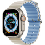 Strap For Apple Watch 42/44/45/49mm, Ocean Band, two-faced? /Mist Blue + Starlight/ OEM