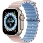 Strap For Apple Watch 42/44/45/49mm, Ocean Band, two-faced? /Silty Sand + Mist Blue/ OEM