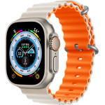 Strap For Apple Watch 42/44/45/49mm, Ocean Band, two-faced? /Starlight + Orange/ OEM