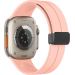 Strap For Apple Watch 42/44/45/49mm, Silicone Magnet Black Buckle /Pink sand/ OEM