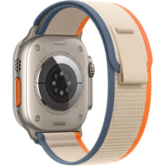 Strap For Apple Watch 42/44/45/49mm, Trail Loop /Blue + Beige + orange/ OEM