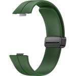 Strap For Huawei Watch Fit 3/4/4 Pro, Silicone Magnet Black Buckle /Dark green/ OEM