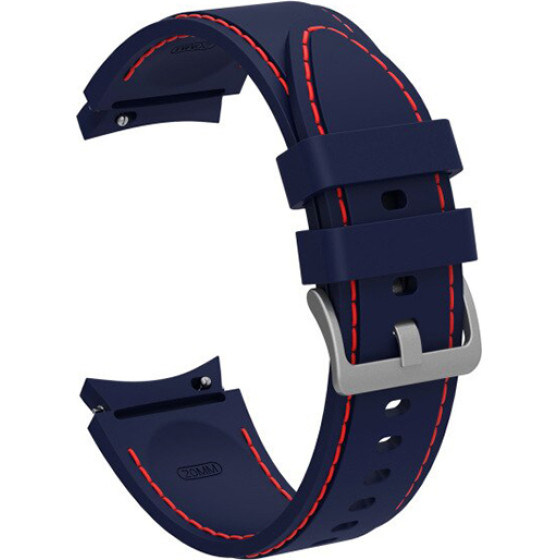 Strap For Samsung Watch 4/5/6/7, 20mm, Silicon Deluxe Strap, Silicon /ink/ OEM