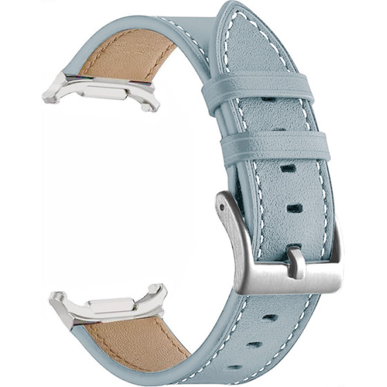 Strap For Samsung Watch 8, Leather Classic, Leather /grey/ OEM