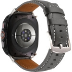 Strap For Samsung Watch Ultra 47mm, Leather Premium Strap, Leather /Dark grey/ OEM