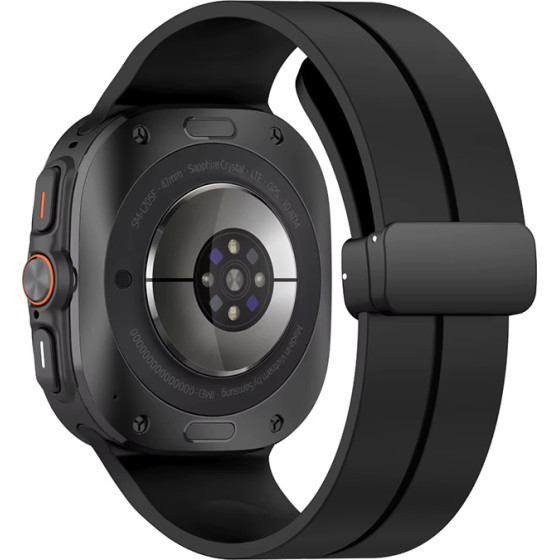 Strap For Samsung Watch Ultra 47mm, Silicone Magnet Black Buckle, Silicon /black/ OEM