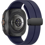 Strap For Samsung Watch Ultra 47mm, Silicone Magnet Black Buckle, Silicon /Navy blue/ OEM