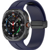 Strap For Samsung Watch Ultra 47mm, Silicone Magnet Black Buckle, Silicon /Navy blue/ OEM