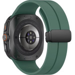 Strap For Samsung Watch Ultra 47mm, Silicone Magnet Black Buckle, Silicon /Pine green/ OEM