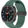 Strap For Samsung Watch Ultra 47mm, Silicone Magnet Black Buckle, Silicon /Pine green/ OEM