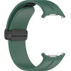 Strap For Samsung Watch Ultra 47mm, Silicone Magnet Black Buckle, Silicon /Pine green/ OEM
