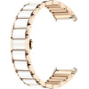 Strap For Smart Watch 18mm, Ceramic Strap frame, Ceramic /White And gold, Official GT5 Pro/ OEM