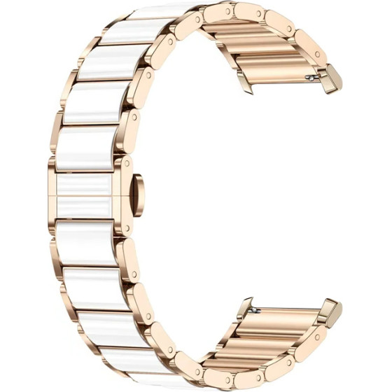 Strap For Smart Watch 18mm, Ceramic Strap frame, Ceramic /White And gold, Official GT5 Pro/ OEM