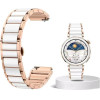 Strap For Smart Watch 18mm, Ceramic Strap frame, Ceramic /White And Rose gold/ OEM