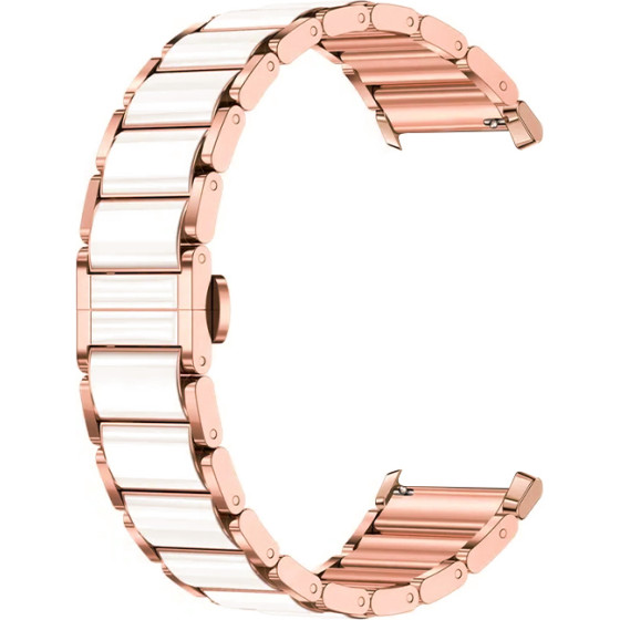 Strap For Smart Watch 18mm, Ceramic Strap frame, Ceramic /White And Rose gold/ OEM