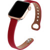Strap For Smart Watch 20mm, Elegant Slim Leather Strap, Leather /red/ OEM