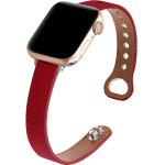 Strap For Smart Watch 20mm, Elegant Slim Leather Strap, Leather /red/ OEM