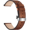 Strap For Smart Watch 20mm, Leather Classic Buckle Strap, Leather /Caramel + Silver/ OEM