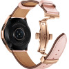 Strap For Smart Watch 20mm, Leather Classic Buckle Strap, Leather /Caramel + Silver/ OEM