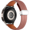 Strap For Smart Watch 20mm, Leather Magnet Black Buckle, Leather /Dark pink/ OEM