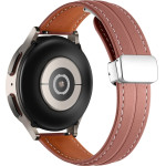 Strap For Smart Watch 20mm, Leather Magnet Black Buckle, Leather /Dark pink/ OEM