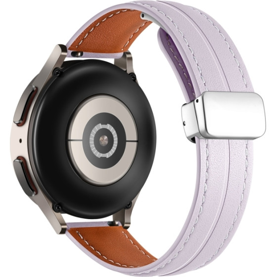 Strap For Smart Watch 20mm, Leather Magnet Black Buckle, Leather /purple/ OEM