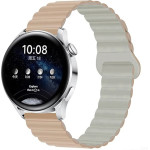 Strap For Smart Watch 20mm, Magnet Strap, Silicon /Milk Tea With Rock white/ OEM