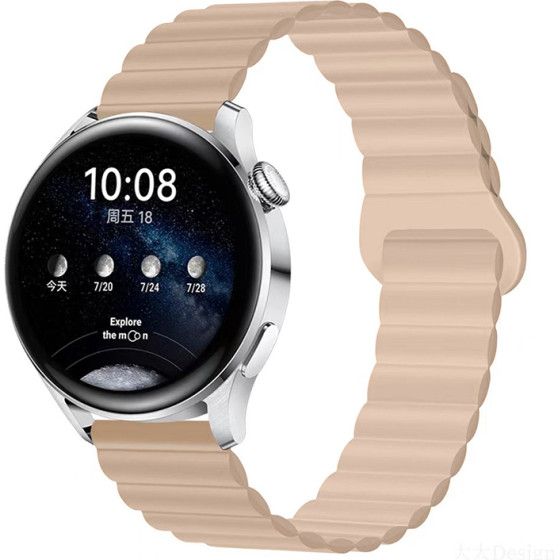 Strap For Smart Watch 20mm, Magnet Strap, Silicon /Milk tea/ OEM