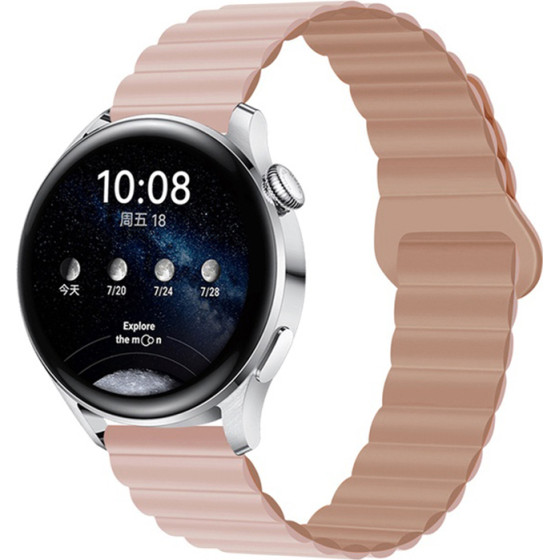 Strap For Smart Watch 20mm, Magnet Strap, Silicon /Powder With Rose grey/ OEM