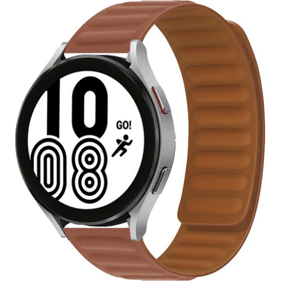 Strap For Smart Watch 20mm, Magnetic Strap, Silicon /brown/ OEM